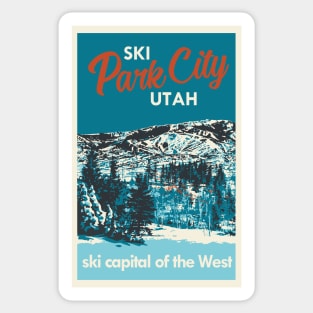 Vintage Park City Utah Ski Poster Sticker